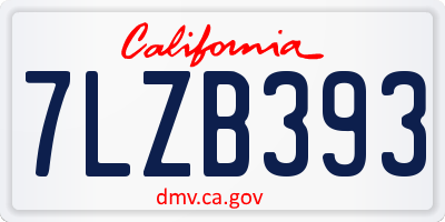 CA license plate 7LZB393