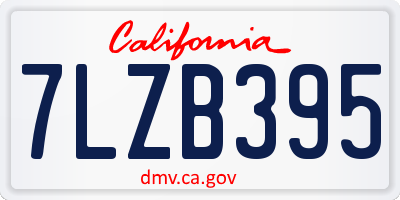CA license plate 7LZB395