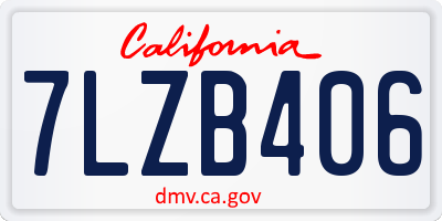 CA license plate 7LZB406