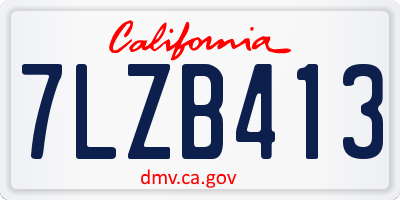 CA license plate 7LZB413