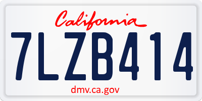 CA license plate 7LZB414