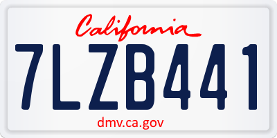 CA license plate 7LZB441