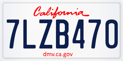 CA license plate 7LZB470