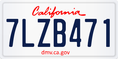 CA license plate 7LZB471