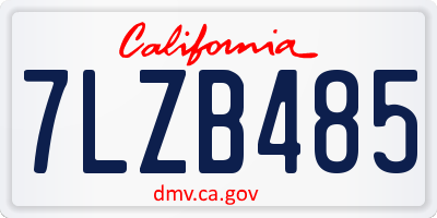 CA license plate 7LZB485