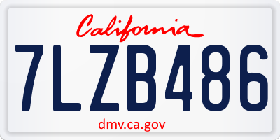 CA license plate 7LZB486