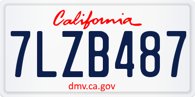 CA license plate 7LZB487