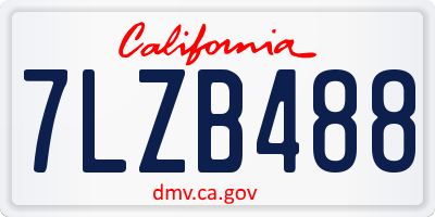 CA license plate 7LZB488