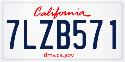 CA license plate 7LZB571