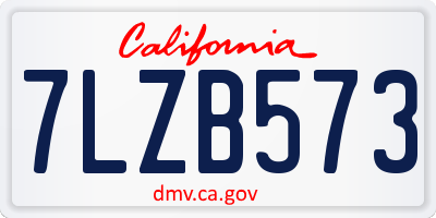 CA license plate 7LZB573