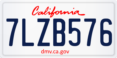 CA license plate 7LZB576