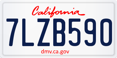 CA license plate 7LZB590
