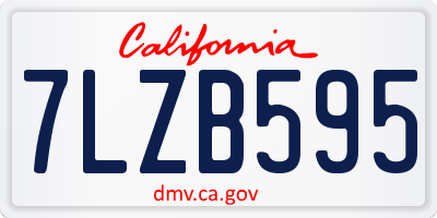 CA license plate 7LZB595