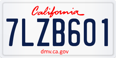 CA license plate 7LZB601