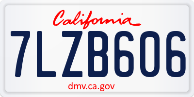 CA license plate 7LZB606