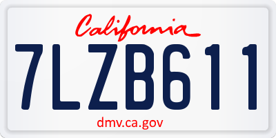 CA license plate 7LZB611
