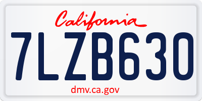 CA license plate 7LZB630