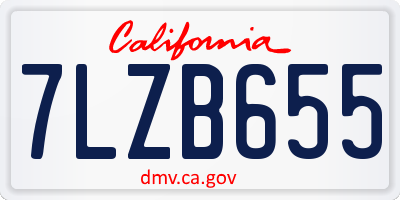 CA license plate 7LZB655