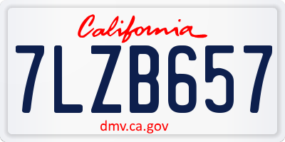 CA license plate 7LZB657
