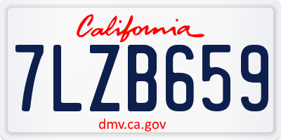 CA license plate 7LZB659
