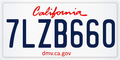 CA license plate 7LZB660
