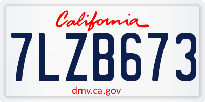 CA license plate 7LZB673