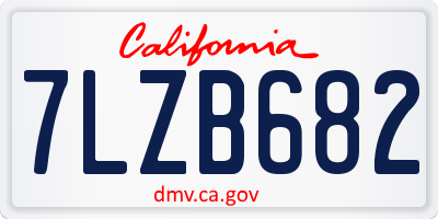 CA license plate 7LZB682