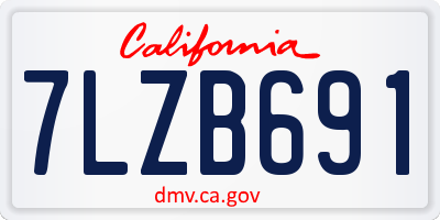 CA license plate 7LZB691