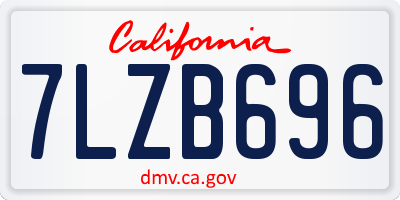 CA license plate 7LZB696