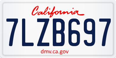 CA license plate 7LZB697