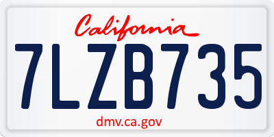 CA license plate 7LZB735