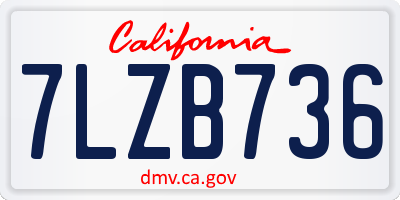 CA license plate 7LZB736