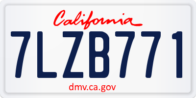 CA license plate 7LZB771