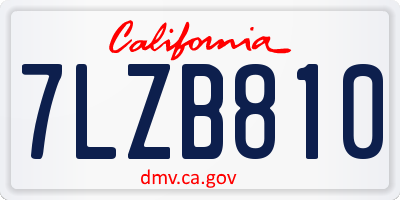 CA license plate 7LZB810