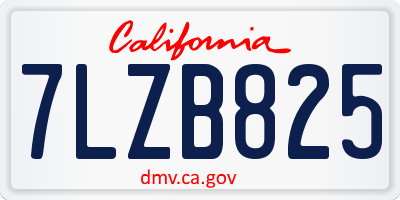 CA license plate 7LZB825