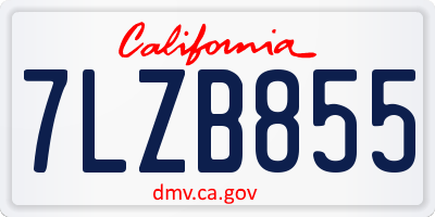 CA license plate 7LZB855
