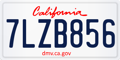 CA license plate 7LZB856