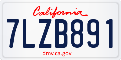CA license plate 7LZB891