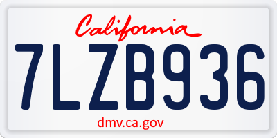 CA license plate 7LZB936