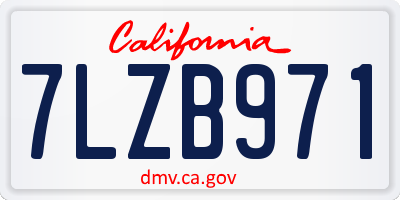 CA license plate 7LZB971