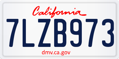 CA license plate 7LZB973
