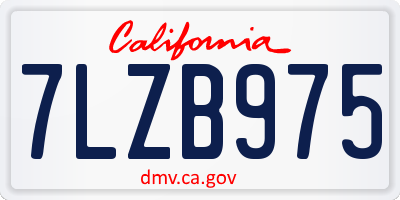 CA license plate 7LZB975