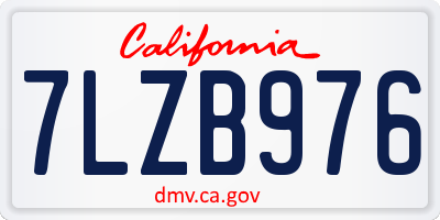 CA license plate 7LZB976