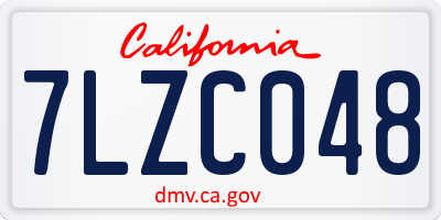 CA license plate 7LZC048