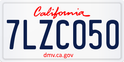 CA license plate 7LZC050