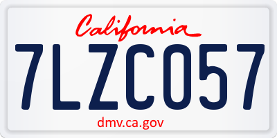 CA license plate 7LZC057