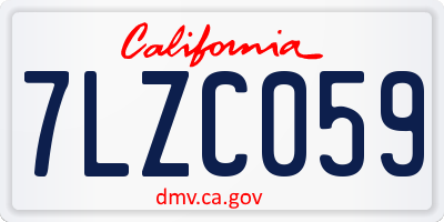 CA license plate 7LZC059