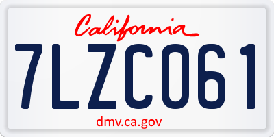 CA license plate 7LZC061