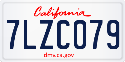 CA license plate 7LZC079