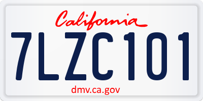 CA license plate 7LZC101
